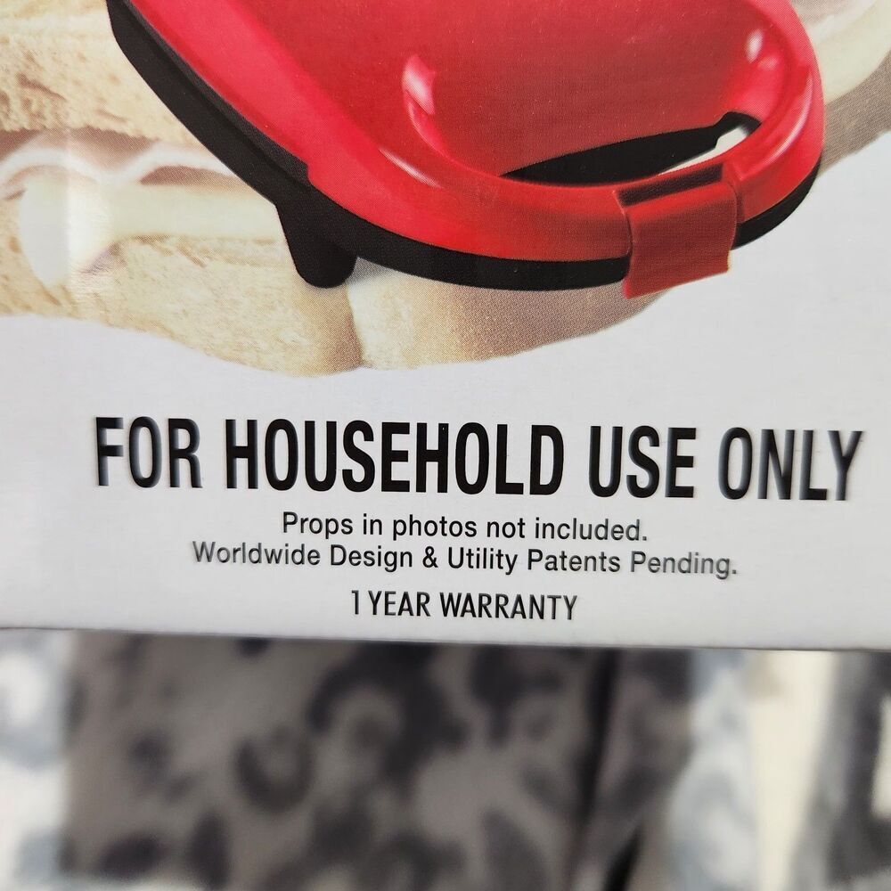 Sandwich Maker Small Red 8x5 Compact - Picture 9 of 12